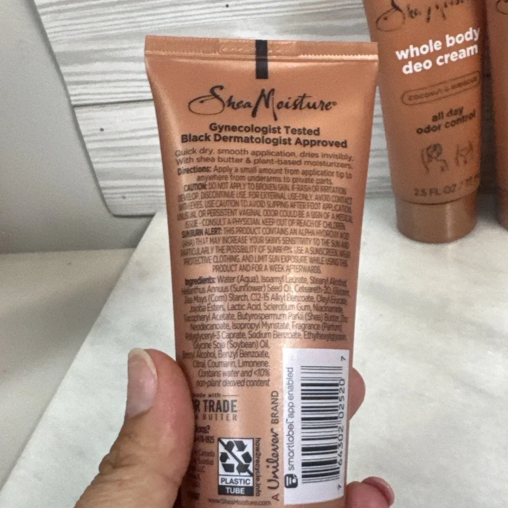 Shea Moisture Coconut & Hibiscus Whole Body Deo Cream 2.5 oz Lot Plant Based